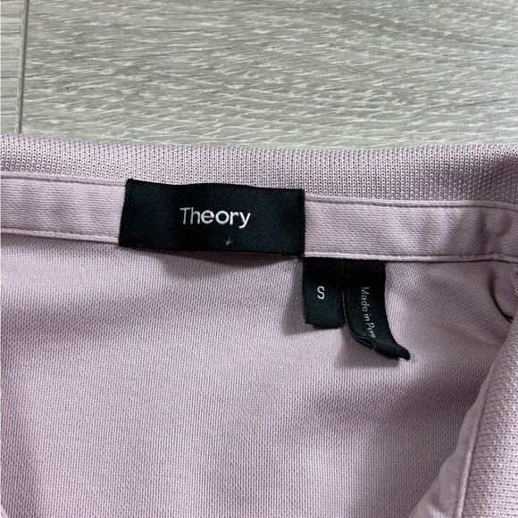 Theory Pink Button Front Polo Short Sleeve Shirt - Picture 4 of 8